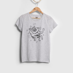 T-shirt ” Octopus ” BIO – Gris – Femme