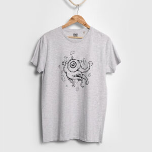 T-shirt ” Octopus ” BIO – Gris – Homme